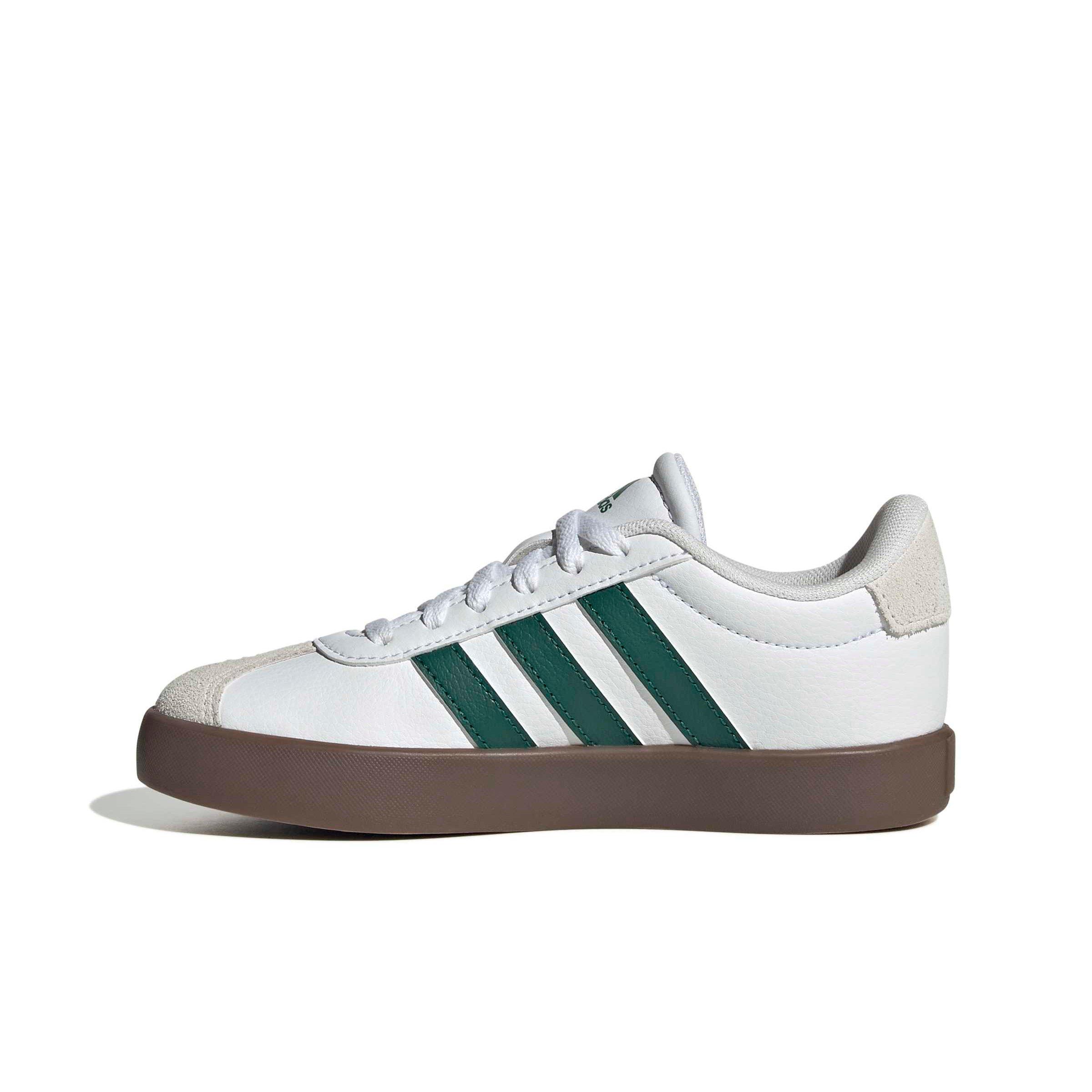 adidas VL Court 3.0 "Ftwr White/Collegiate Green/Gum 5" Grade School Boys' Shoe - WHITE/GREEN/GUM