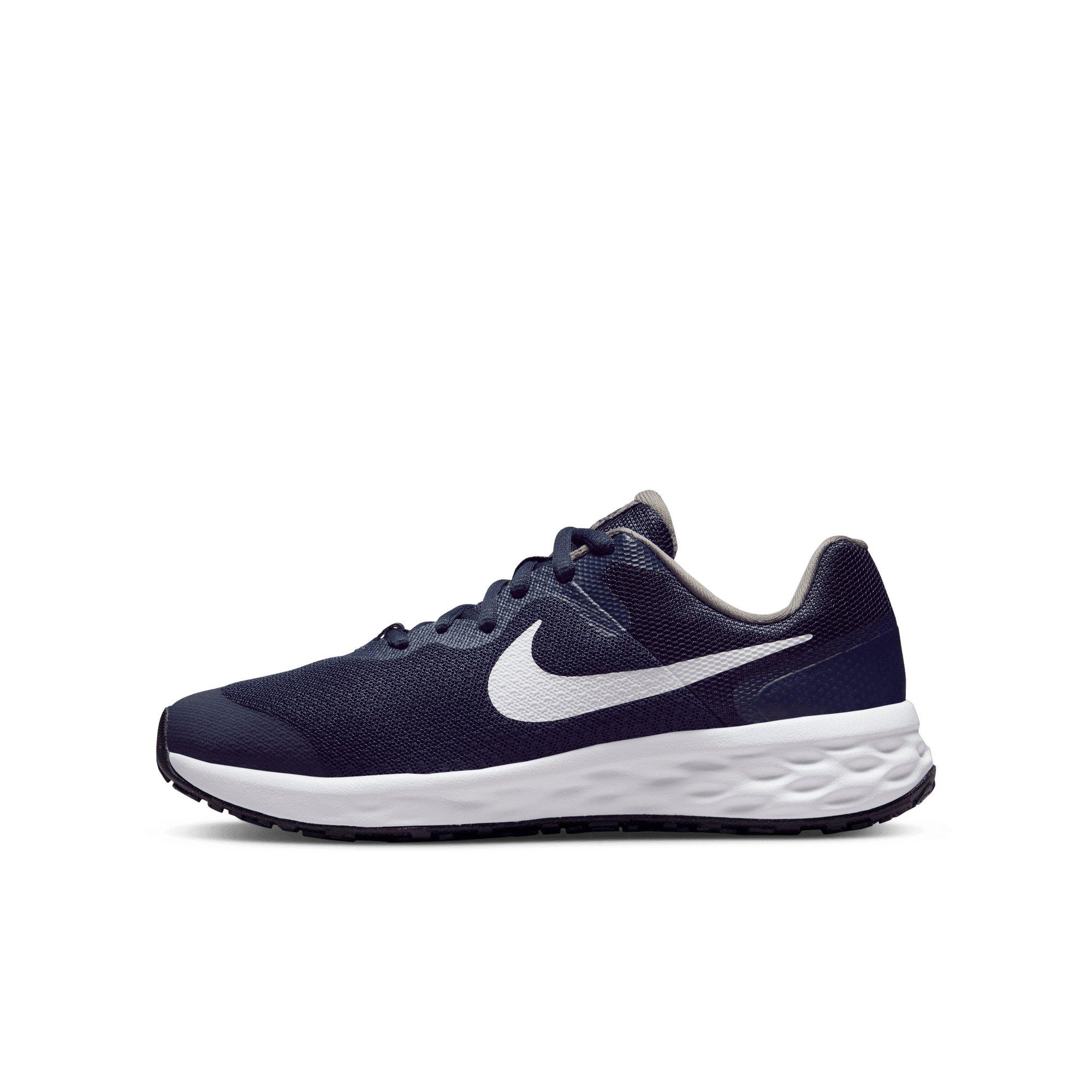 Nike Revolution 6 "Midnight Navy/White/Flat Pewter" Grade School Boy's Running Shoe - NAVY/WHITE/PEWTER Thumbnail View 2