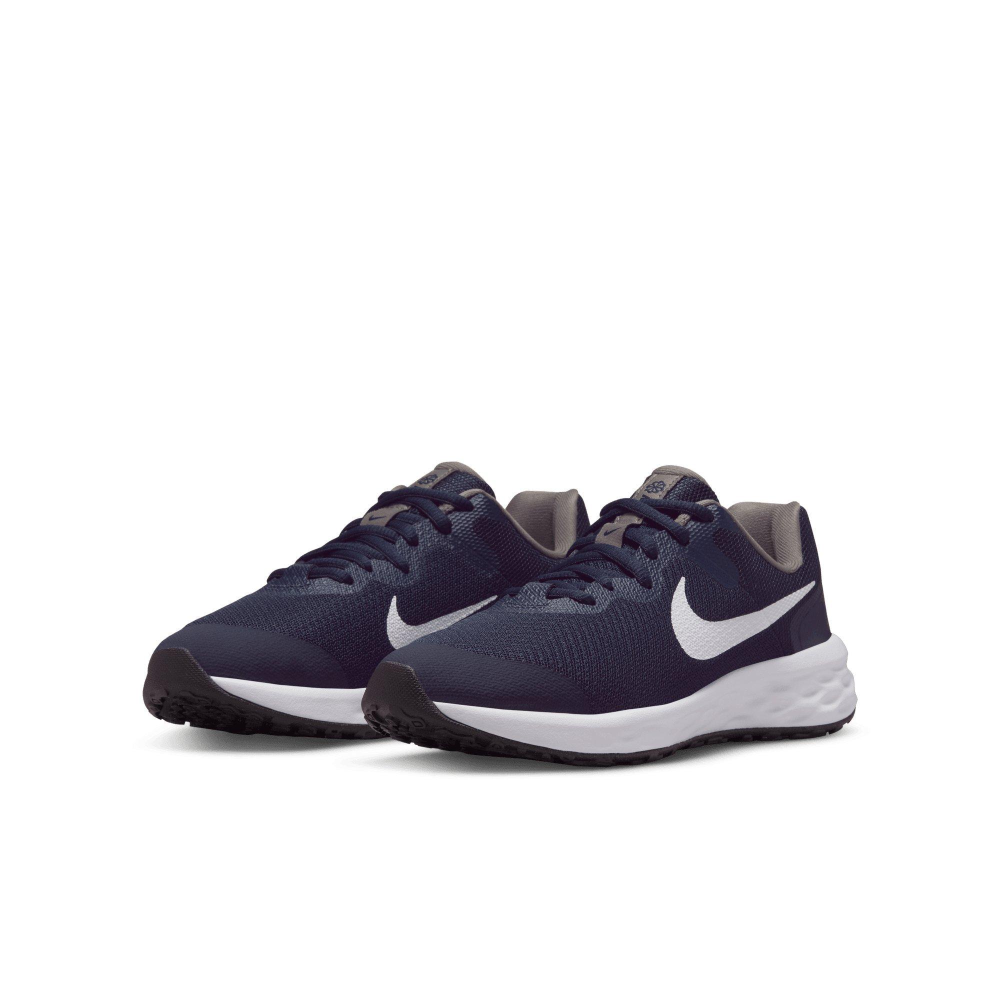 Nike Revolution 6 "Midnight Navy/White/Flat Pewter" Grade School Boy's Running Shoe - NAVY/WHITE/PEWTER Thumbnail View 3