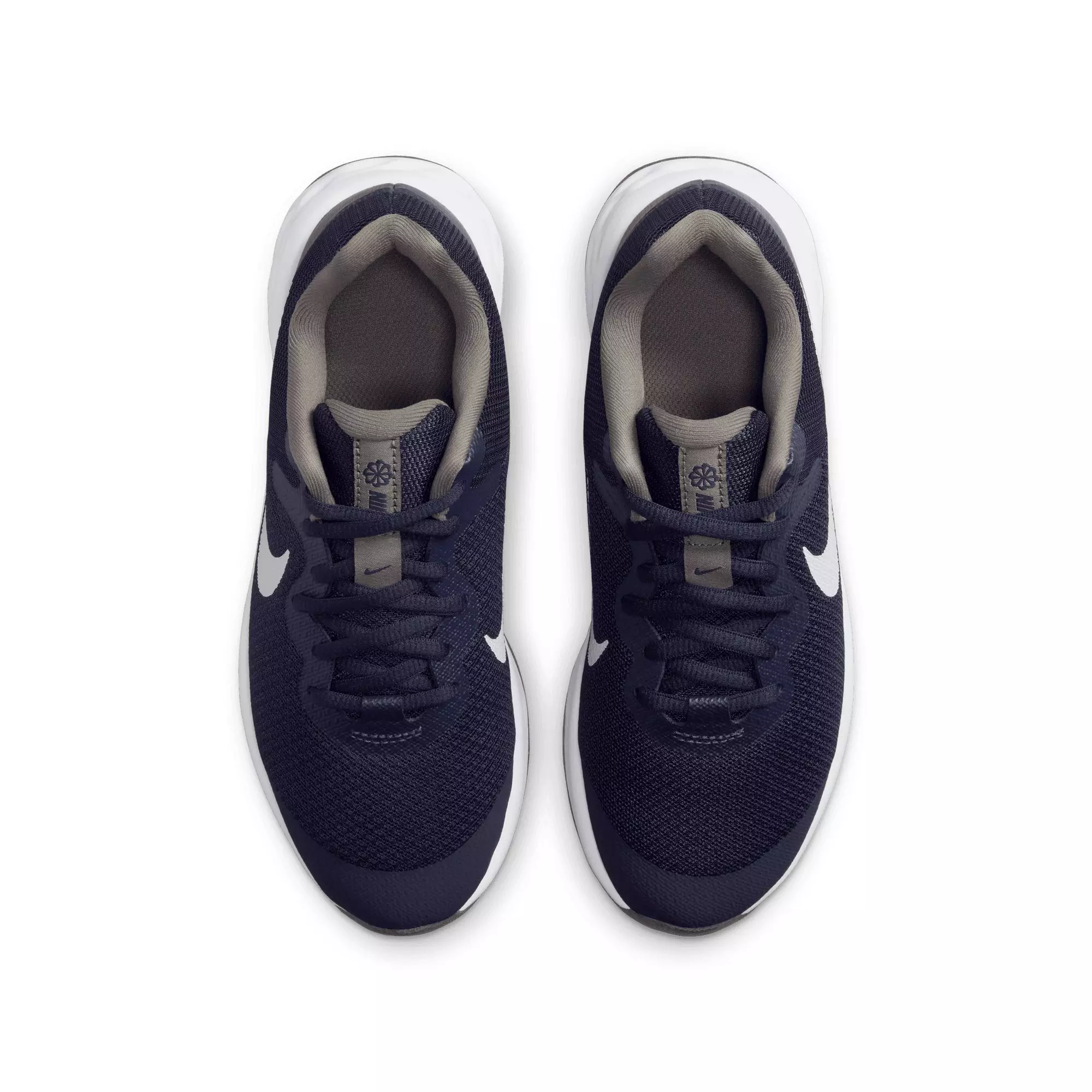 Nike Revolution 6 "Midnight Navy/White/Flat Pewter" Grade School Boy's Running Shoe - NAVY/WHITE/PEWTER