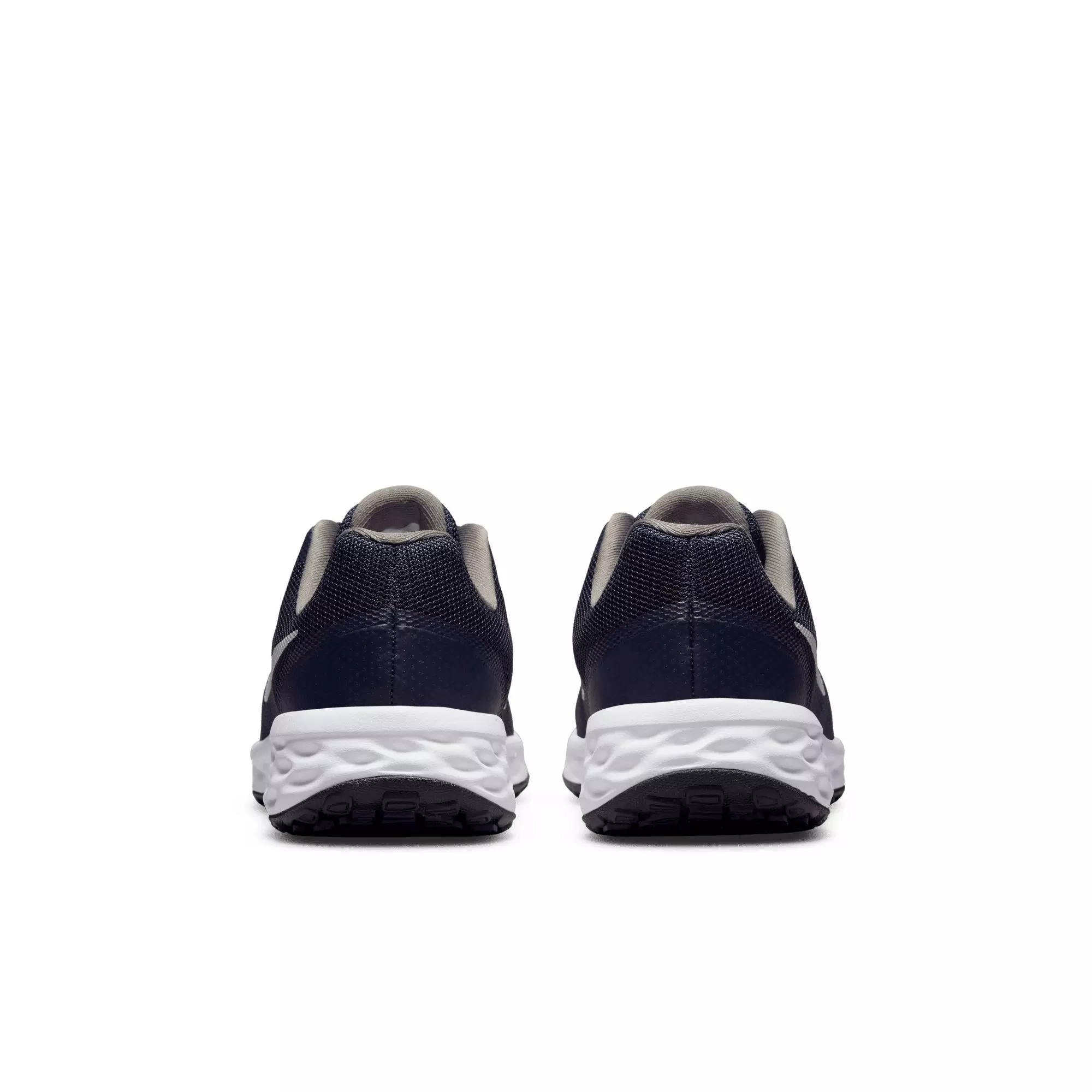 Nike Revolution 6 "Midnight Navy/White/Flat Pewter" Grade School Boy's Running Shoe - NAVY/WHITE/PEWTER