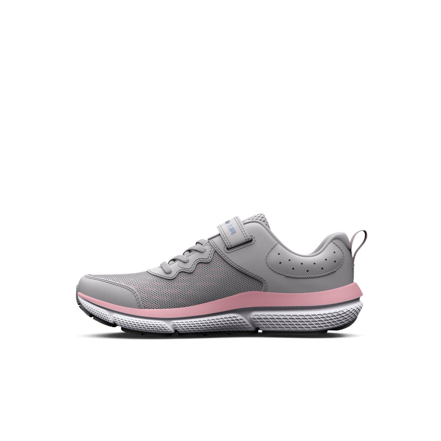 Under Armour Assert 10 AC Wide Preschool Girls' "Halo Grey/Pink Sugar" Running Shoe