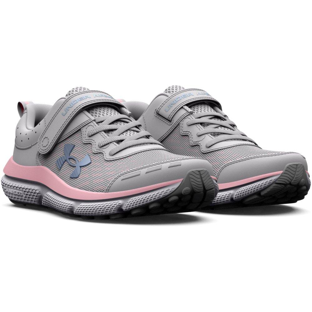 Under Armour Assert 10 AC Wide Preschool Girls' "Halo Grey/Pink Sugar" Running Shoe