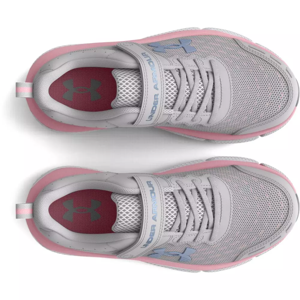 Under Armour Assert 10 AC Wide "Halo Grey/Pink Sugar" Preschool Girls' Running Shoe - GREY/PINK
