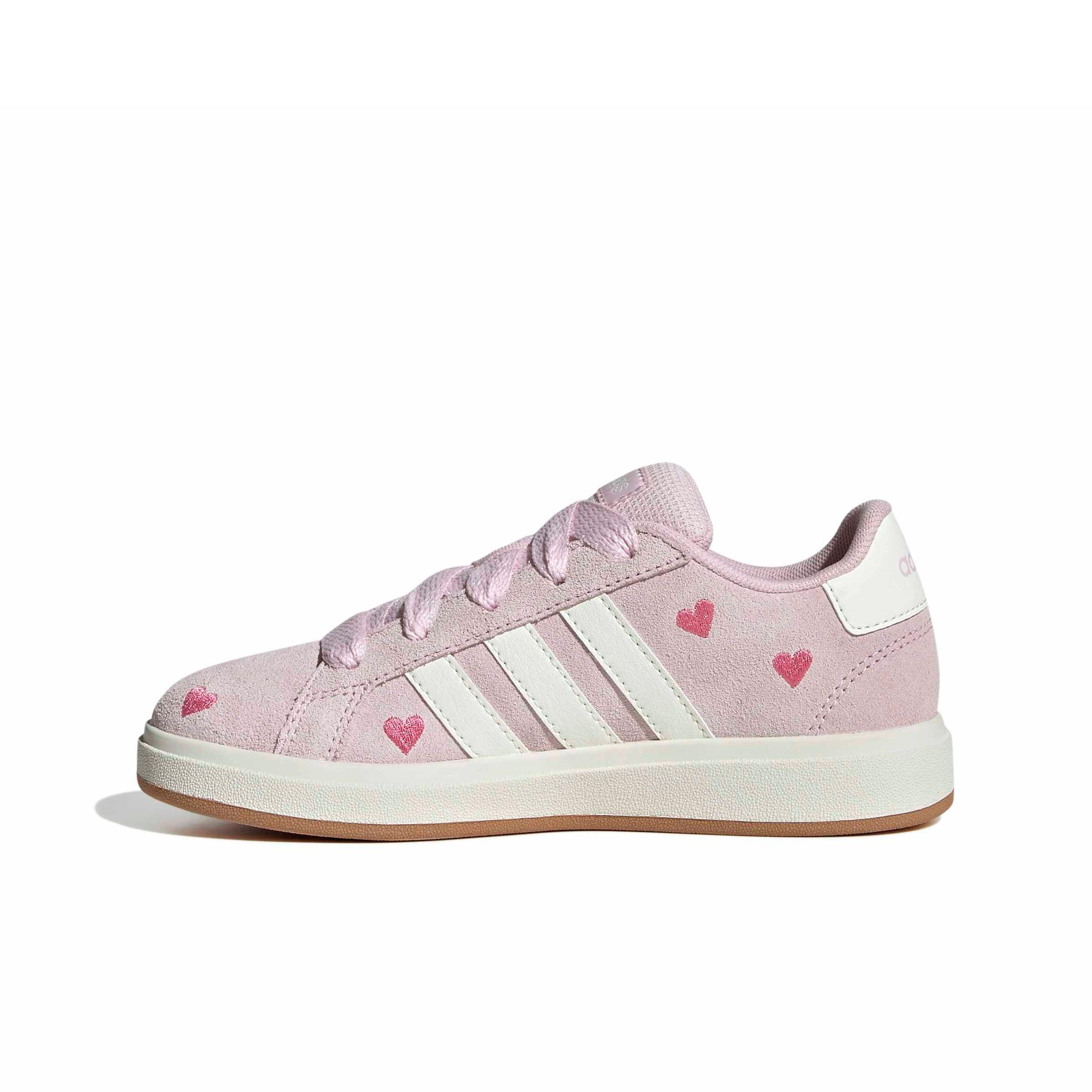 adidas Grand Court 00s "Clear Pink/Off White/Gum 10" Grade School Girls' Shoe - PINK/OFF WHITE/GUM