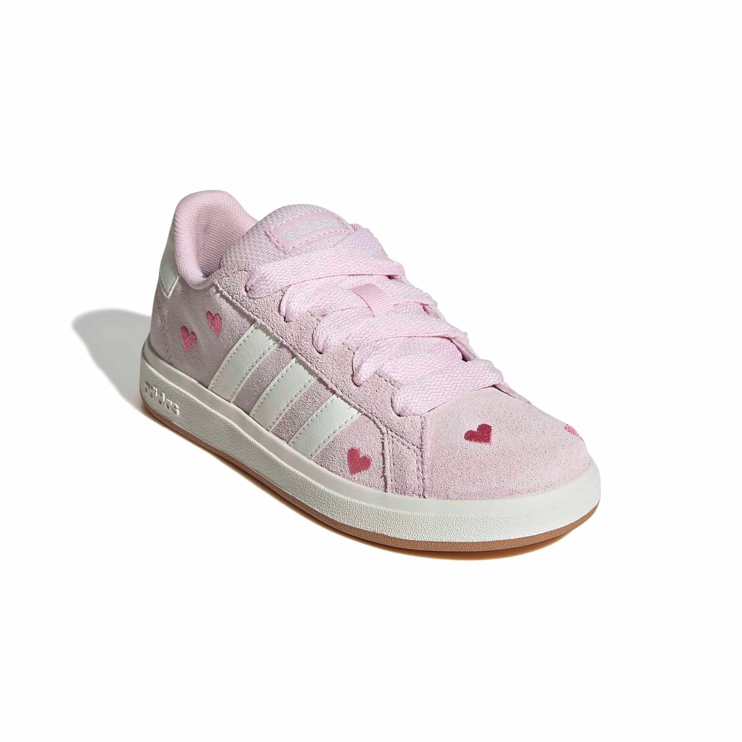 adidas Grand Court 00s "Clear Pink/Off White/Gum 10" Grade School Girls' Shoe - PINK/OFF WHITE/GUM