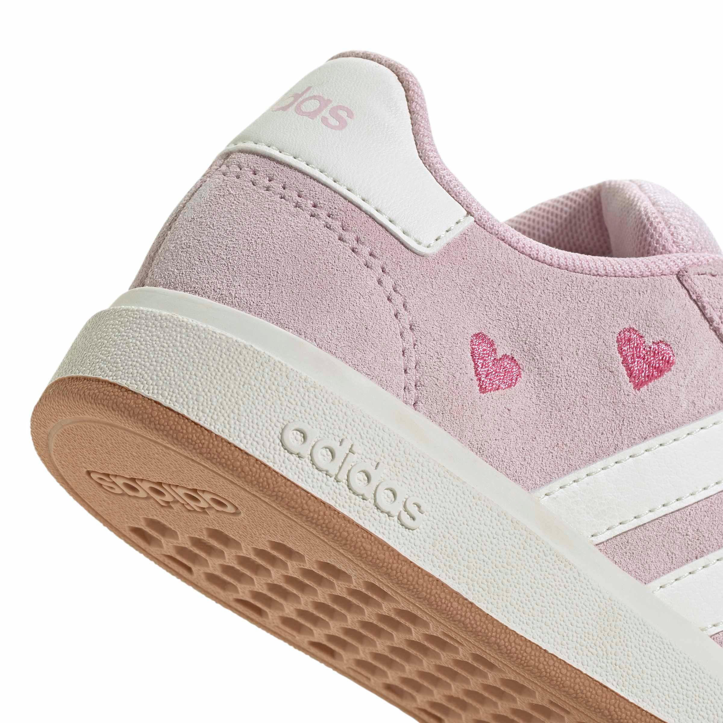 adidas Grand Court 00s "Clear Pink/Off White/Gum 10" Grade School Girls' Shoe - PINK/OFF WHITE/GUM