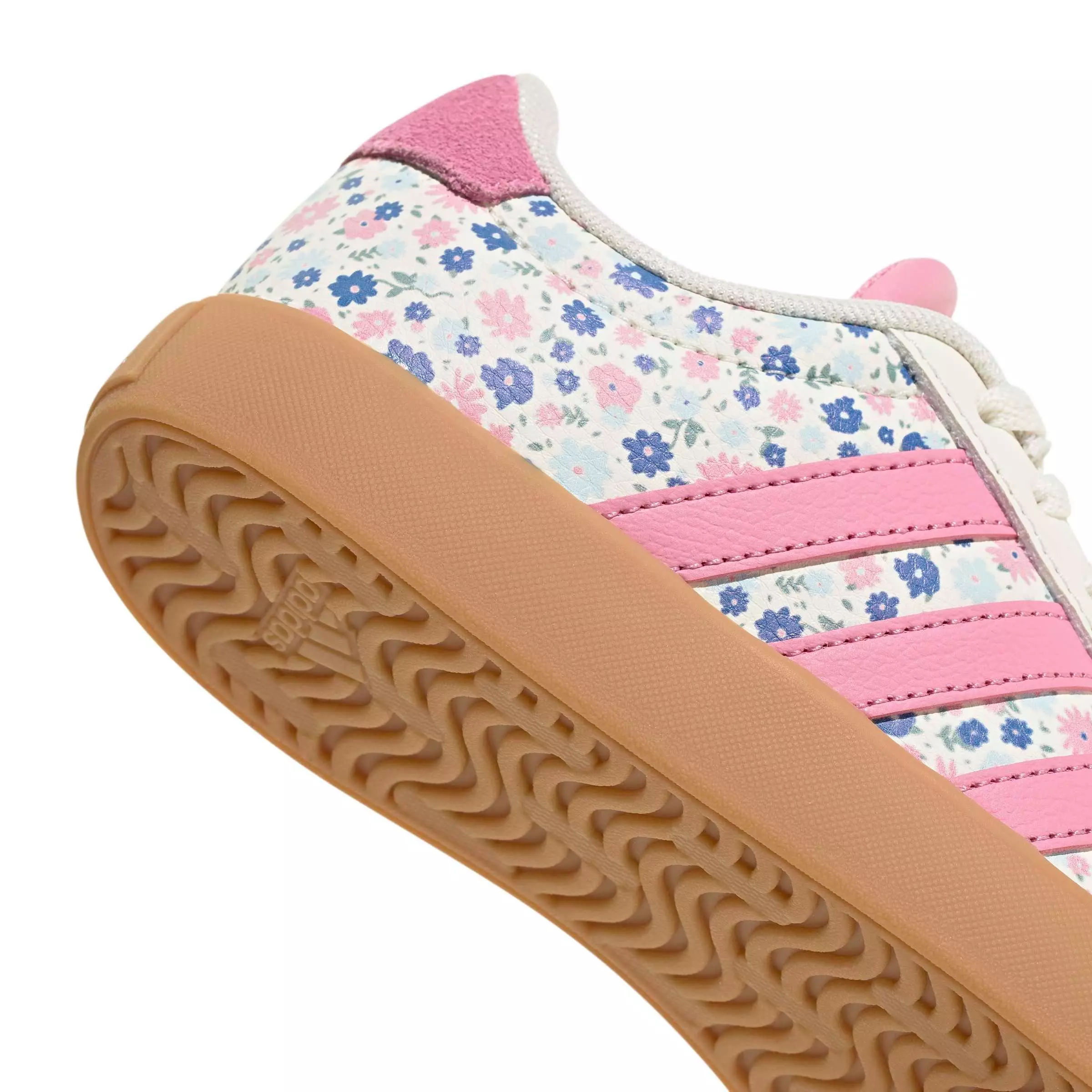 adidas VL Court 3.0 "Off White/St Tropic Bloom/Ice Blue" Grade School Girls' Shoe - OFF WHITE/BLOOM/BLUE