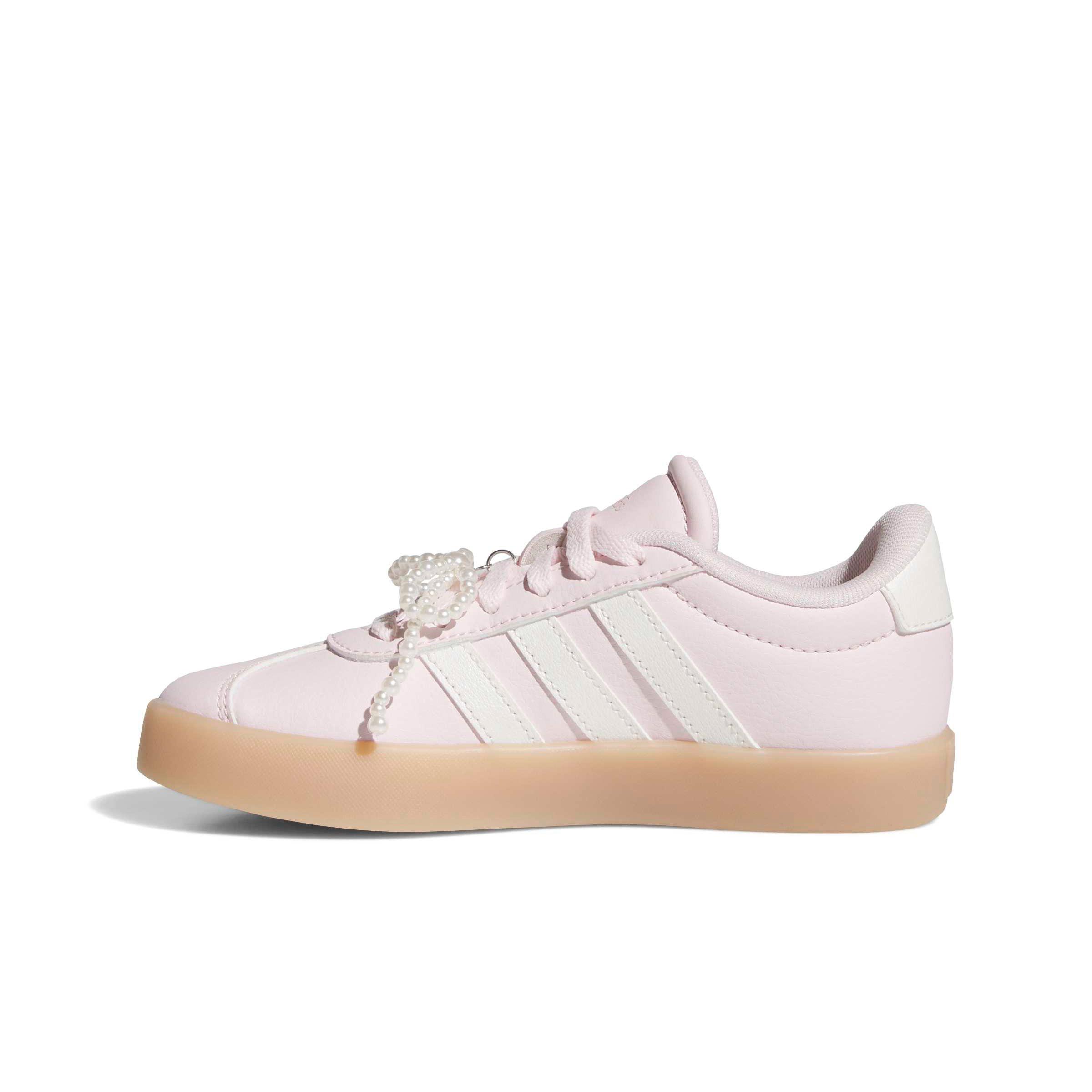 adidas VL Court 3.0 "Distilled Pink/Zero Metallic/Clear Pink" Grade School Girls' Shoe - PINK/ZERO/PINK