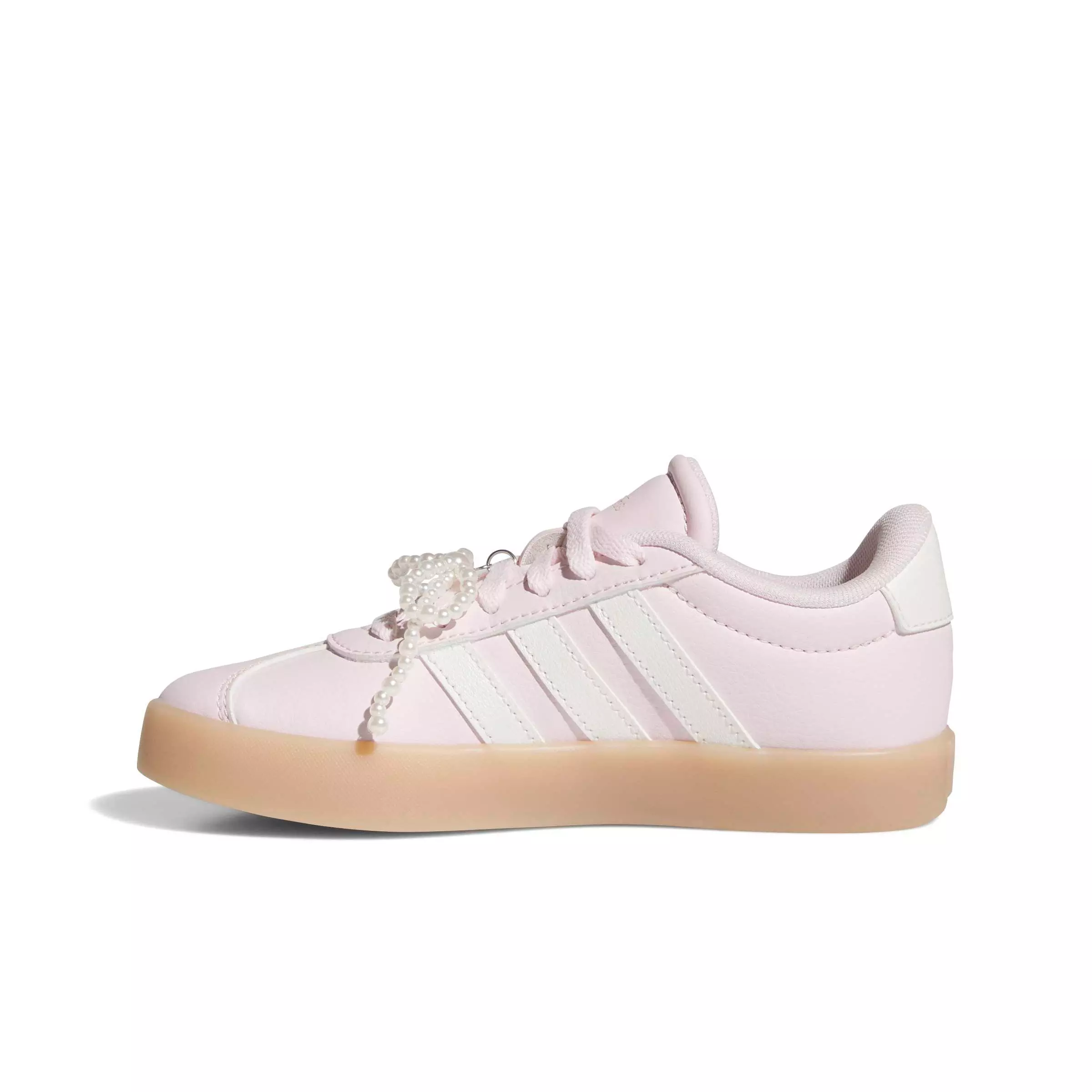 adidas VL Court 3.0 "Distilled Pink/Zero Metallic/Clear Pink" Grade School Girls' Shoe - PINK/ZERO/PINK