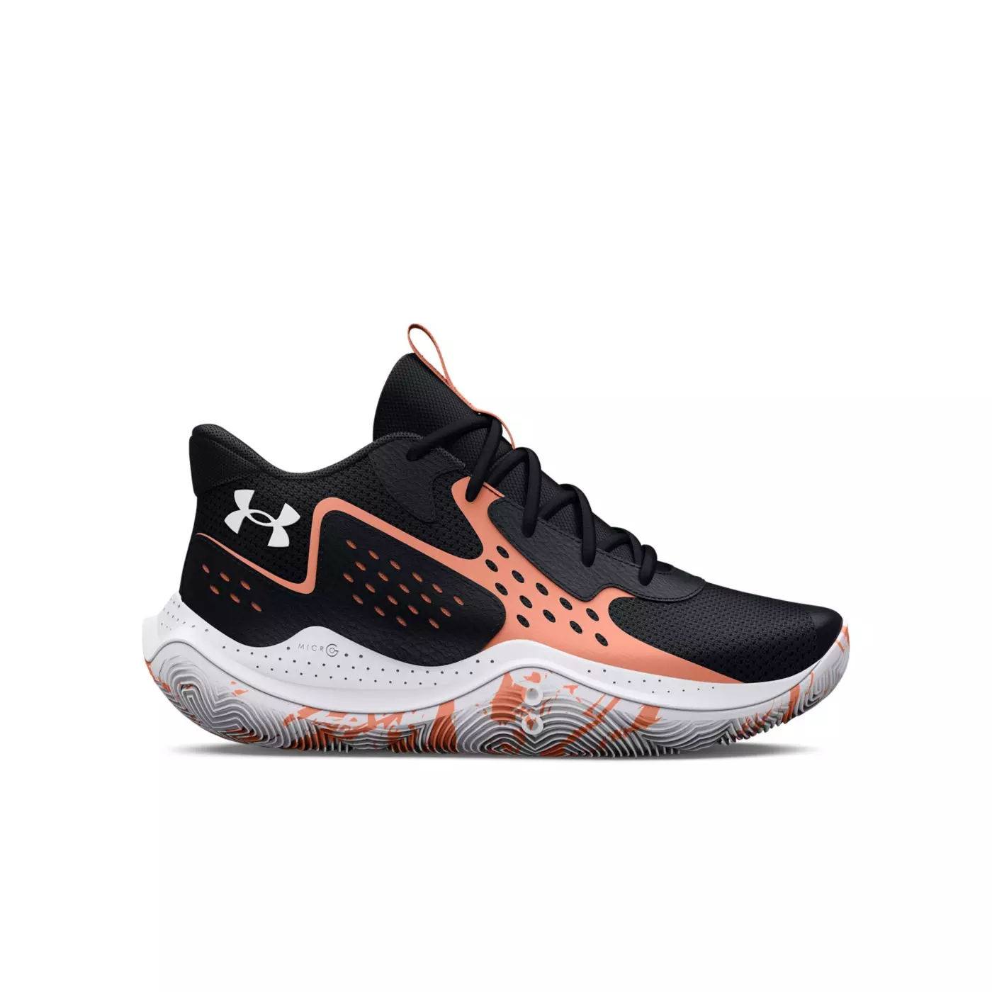 Under Armour Jet '23 "Black/Bubble Peach" Grade School Girls' Basketball Shoe - BLACK/PEACH