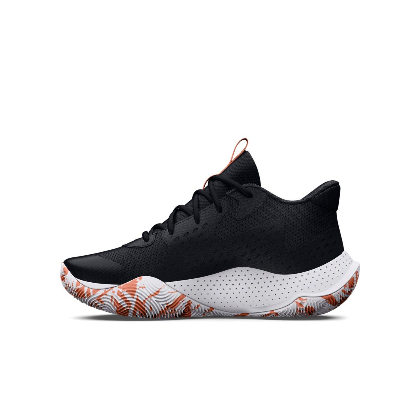 Under Armour Jet '23 "Black/Bubble Peach" Grade School Girls' Basketball Shoe - BLACK/PEACH Thumbnail View 2