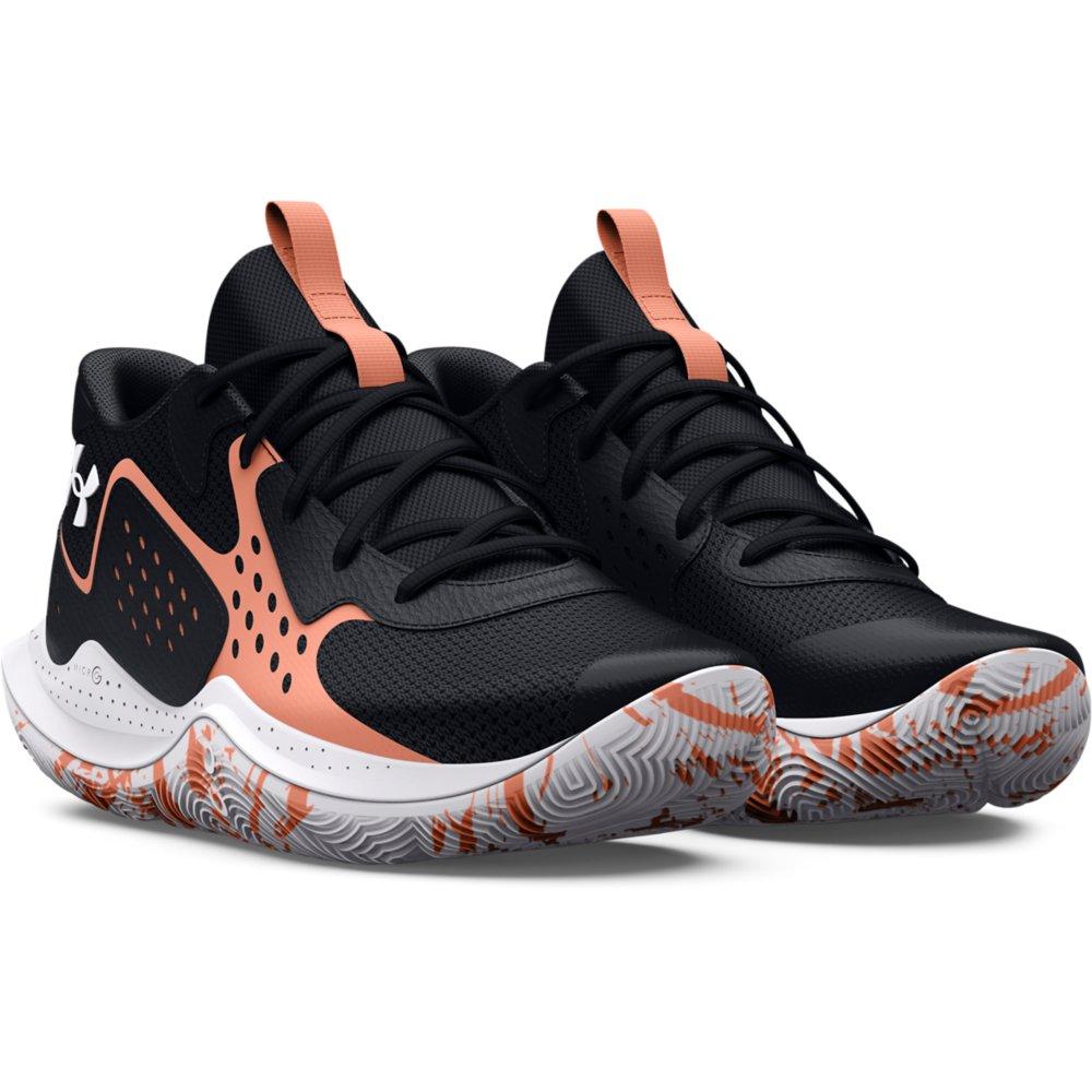 Under Armour Jet '23 "Black/Bubble Peach" Grade School Girls' Basketball Shoe - BLACK/PEACH Thumbnail View 3
