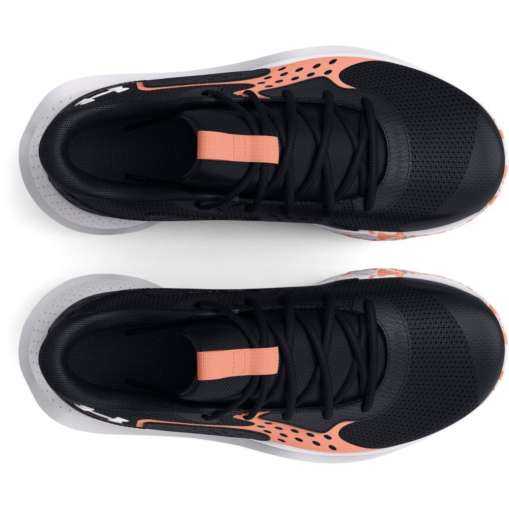 Under Armour Jet '23 "Black/Bubble Peach" Grade School Girls' Basketball Shoe - BLACK/PEACH Thumbnail View 4