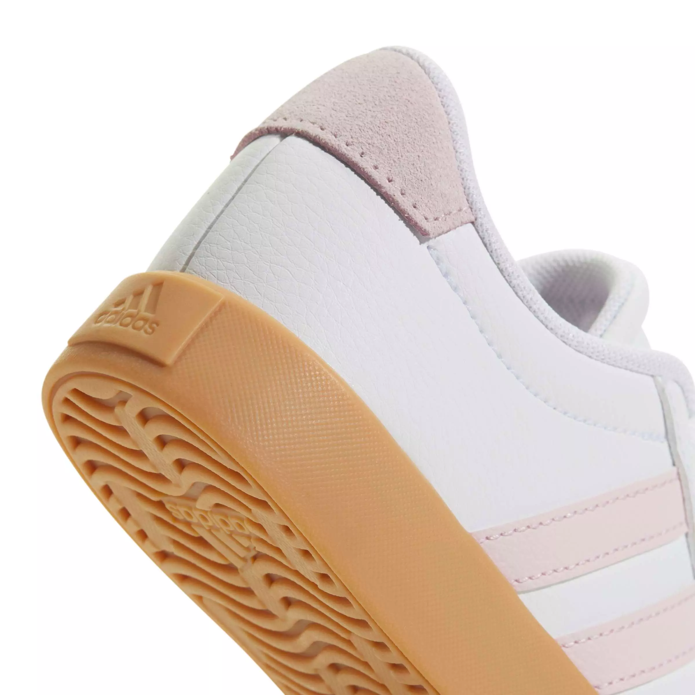 adidas VL Court 3.0 "Ftwr White/Clear Pink/Gum 3" Grade School Girls' Shoe - WHITE/PINK/GUM