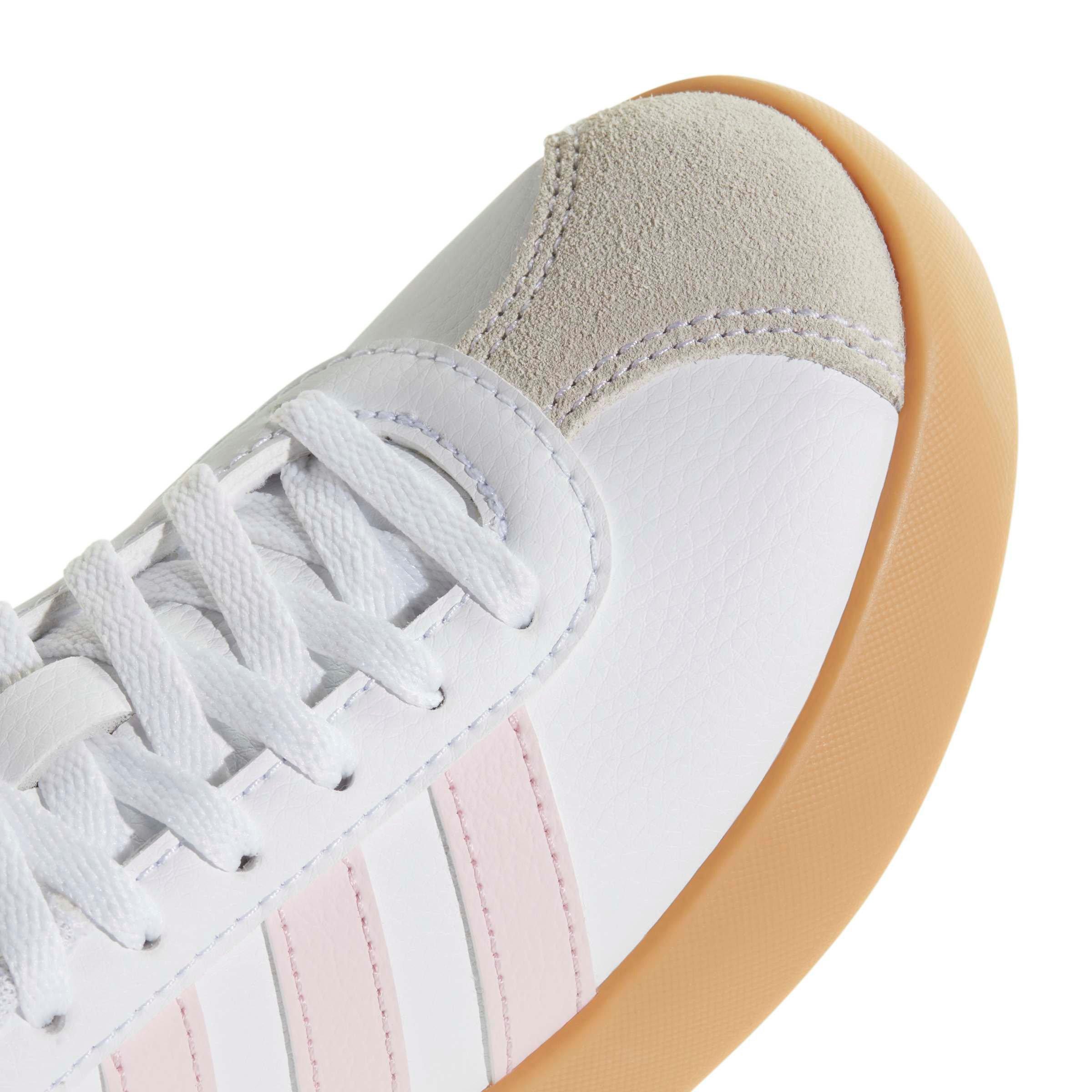 adidas VL Court 3.0 "Ftwr White/Clear Pink/Gum 3" Grade School Girls' Shoe - WHITE/PINK/GUM