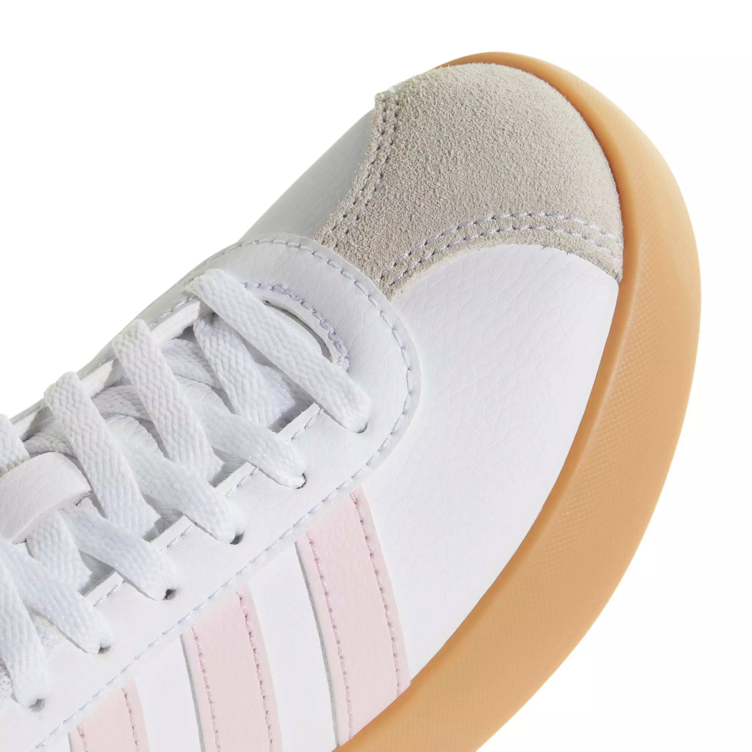 adidas VL Court 3.0 "Ftwr White/Clear Pink/Gum 3" Grade School Girls' Shoe - WHITE/PINK/GUM