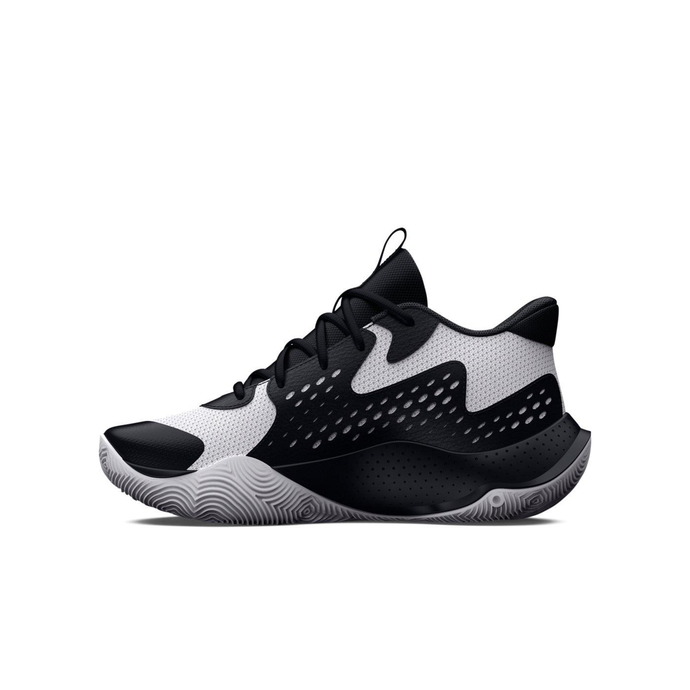 Under Armour Jet '23 Grade School Girls' "White/Black" Basketball Shoe