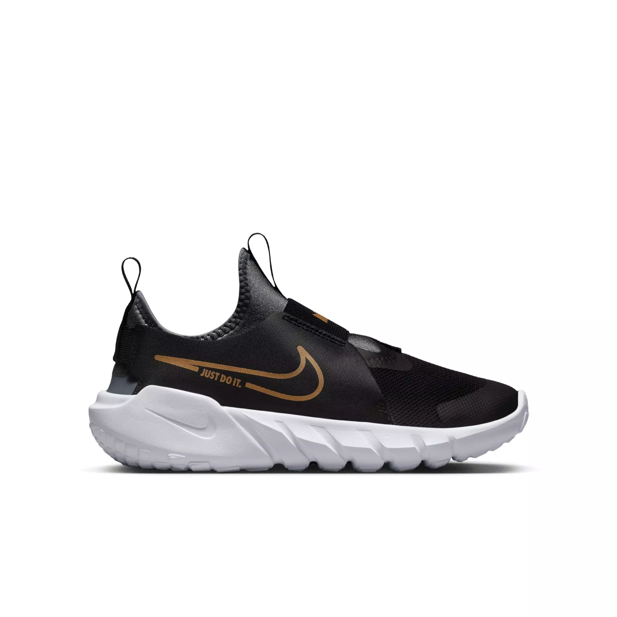 Nike Flex Runner 2 "Black/Metallic Gold/Cool Grey/White" Grade School Boy's Running Shoe - BLACK/GOLD/GREY/WHITE