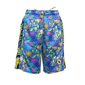 Flow Society Big Boys' 7" Graffiti Baseball Homerun Shorts - Blue - BLUE
