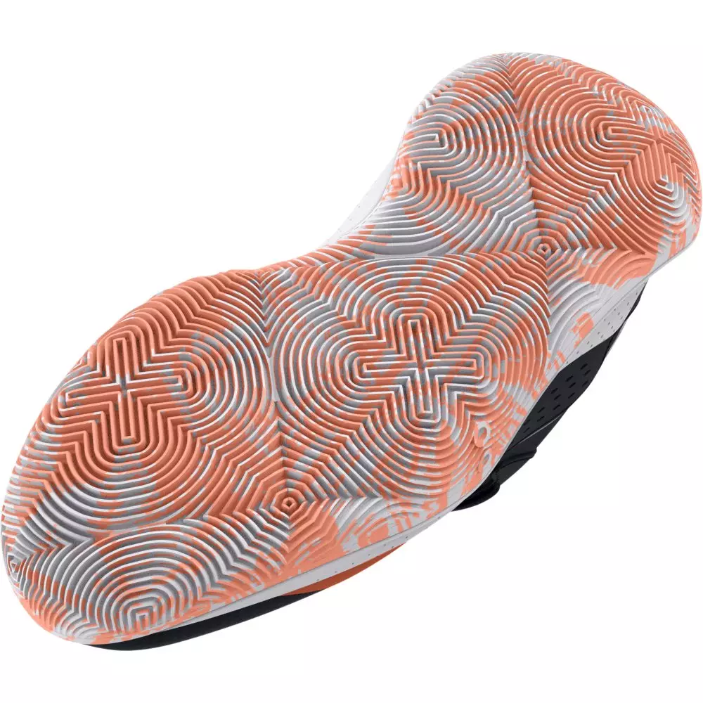 Under Armour Jet '23 "Black/Bubble Peach" Preschool Girls' Basketball Shoe - BLACK/PEACH