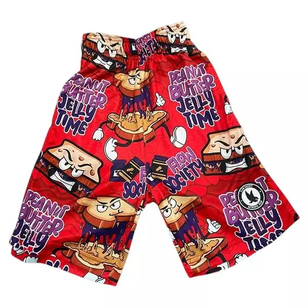 Flow Society Big Boys' 7" Peanut Butter Jelly Shorts - Red/Purple - RED/PURPLE