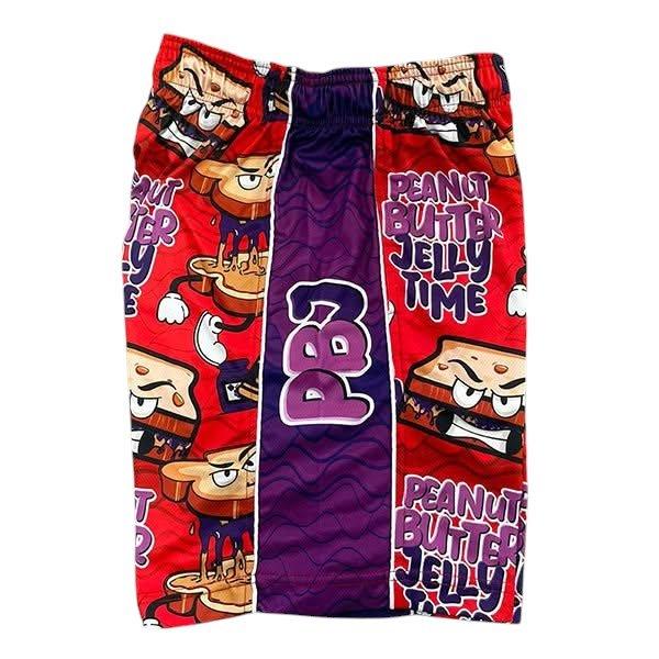 Flow Society Big Boys' 7" Peanut Butter Jelly Shorts - Red/Purple - RED/PURPLE