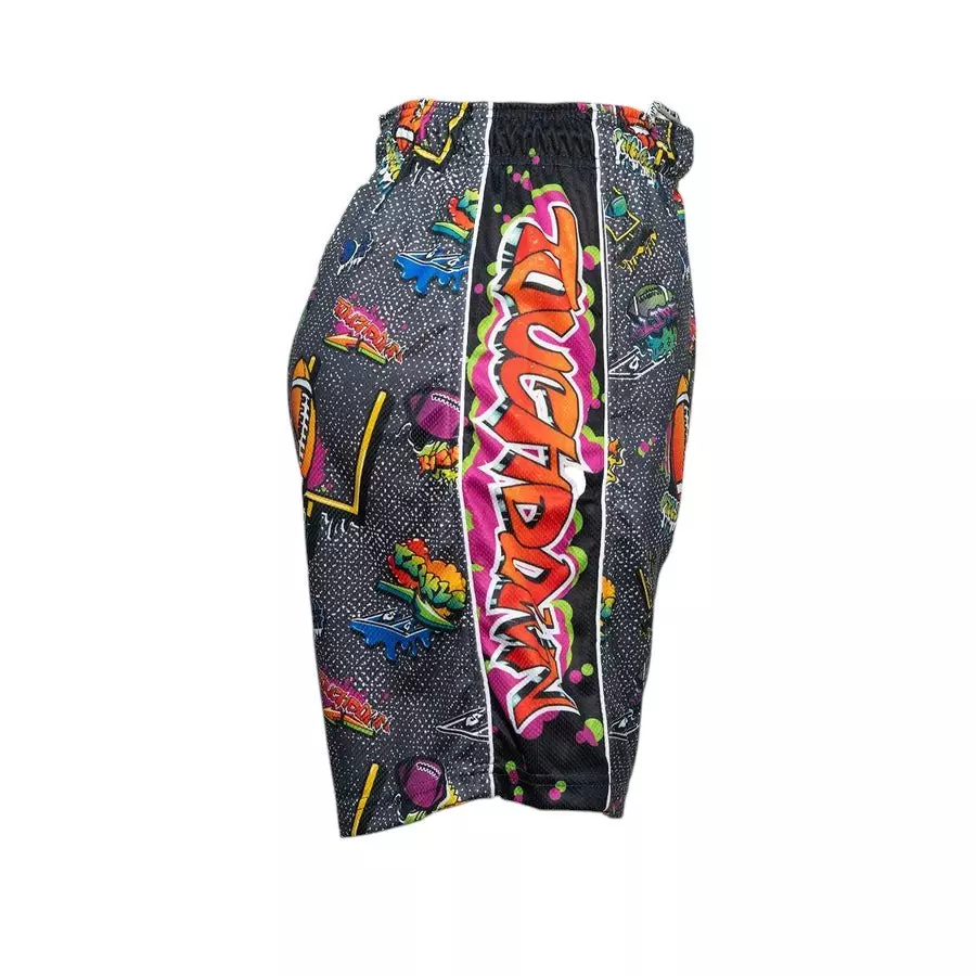 Flow Society Big Boys' 7" Graffiti Football Shorts - Multi-Color - MULTI-COLOR