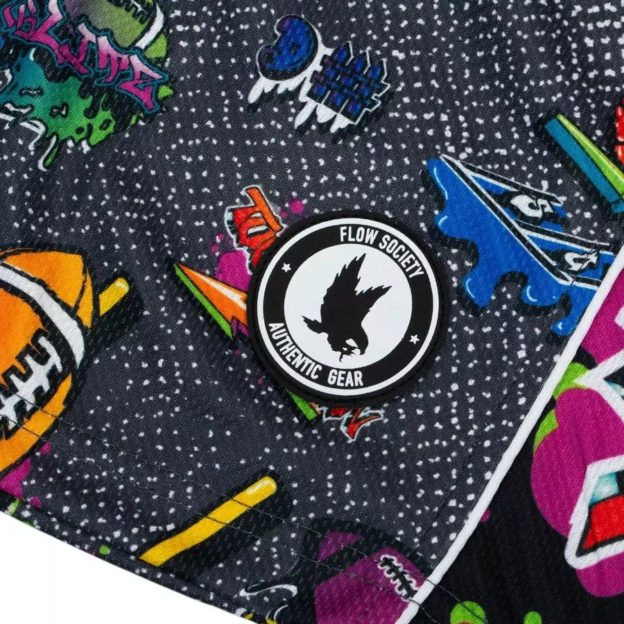 Flow Society Big Boys' 7" Graffiti Football Shorts - Multi-Color - MULTI-COLOR