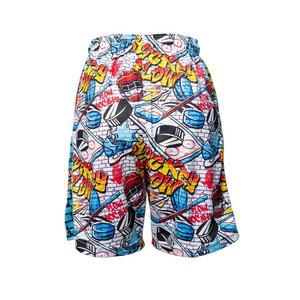 Flow Society Big Boys' 7" Brick Graffiti Hockey Shorts - White - WHITE