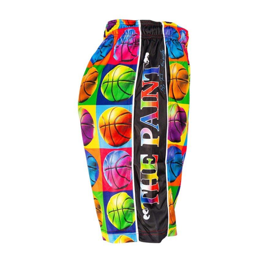 Flow Society Big Boys' 7" Basketball Pop Art Shorts - Multi-Color - WHITE/WHITE/GREY