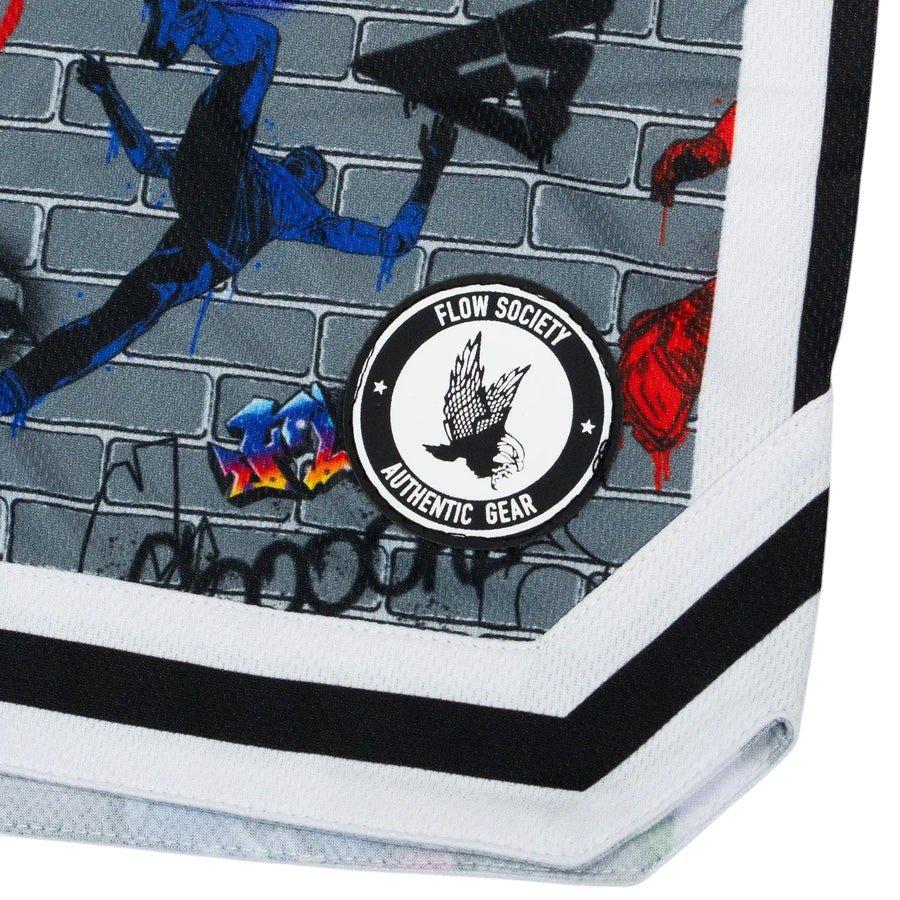 Flow Society Big Boys' 7" Brick Graffiti Soccer Shorts - Grey - GREY