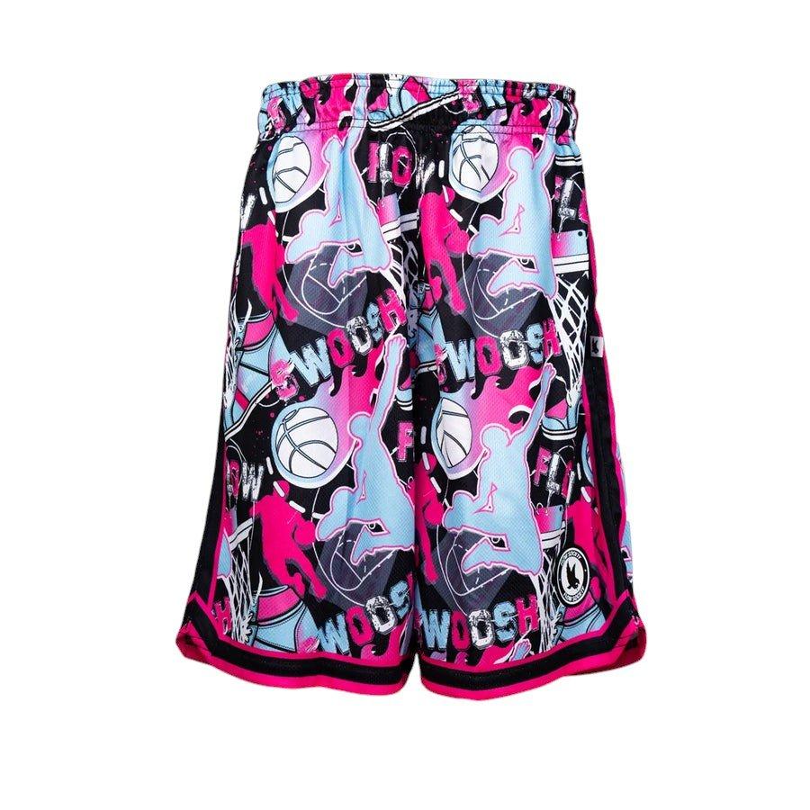 Flow Society Big Boys' 7" Neon Swoosh Basketball Trim Shorts - Multi-Color - MULTI-COLOR