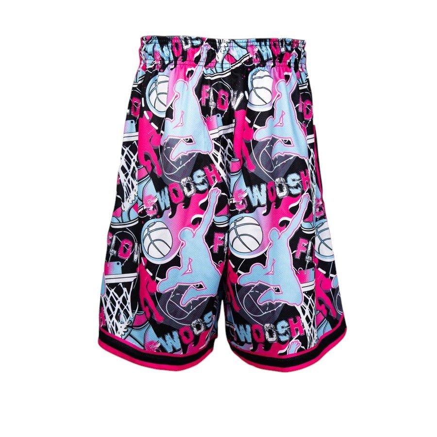 Flow Society Big Boys' 7" Neon Swoosh Basketball Trim Shorts - Multi-Color - MULTI-COLOR