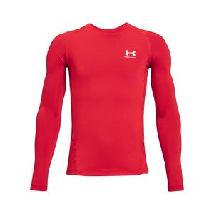Under Armour Big Boys' HeatGear Armour Long Sleeve - Red