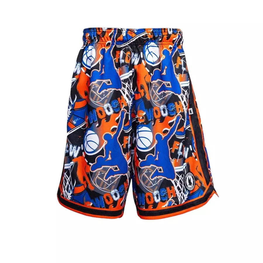 Flow Society Big Boys' 7" NY Swoosh Basketball Trim Shorts - Blue - BLUE