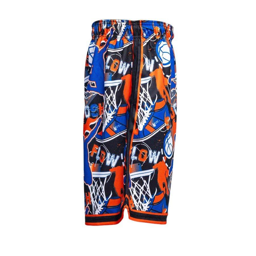 Flow Society Big Boys' 7" NY Swoosh Basketball Trim Shorts - Blue - BLUE