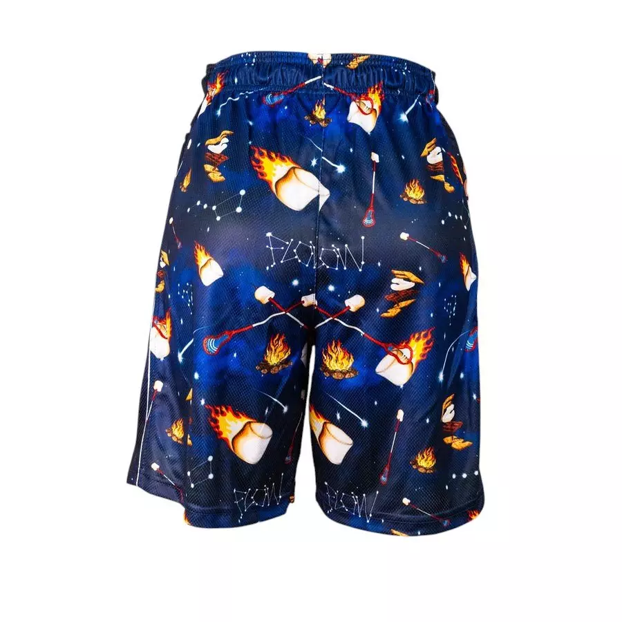 Flow Society Big Boys' 5/7" Flaming Marshmellows Shorts - Blue - BLUE