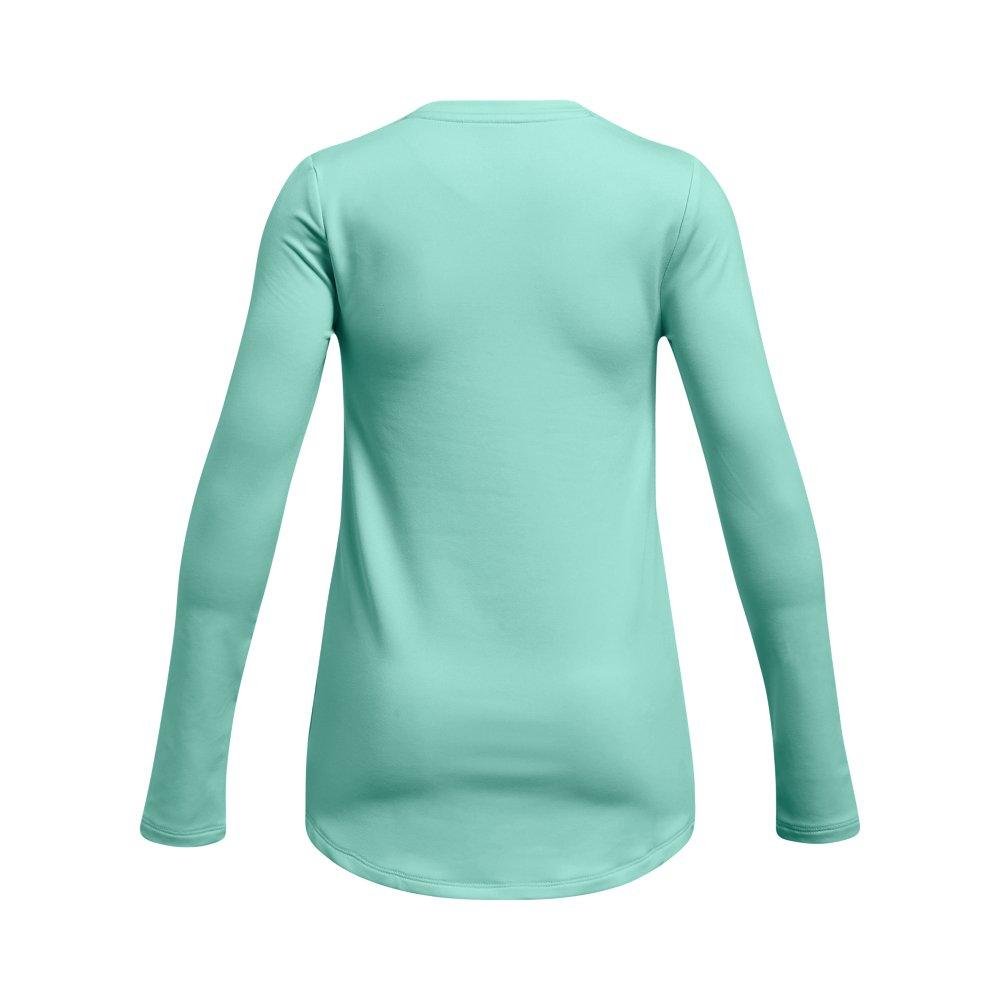 Under Armour Big Girls' ColdGear Crewneck Long Sleeve - Turquoise - Hibbett