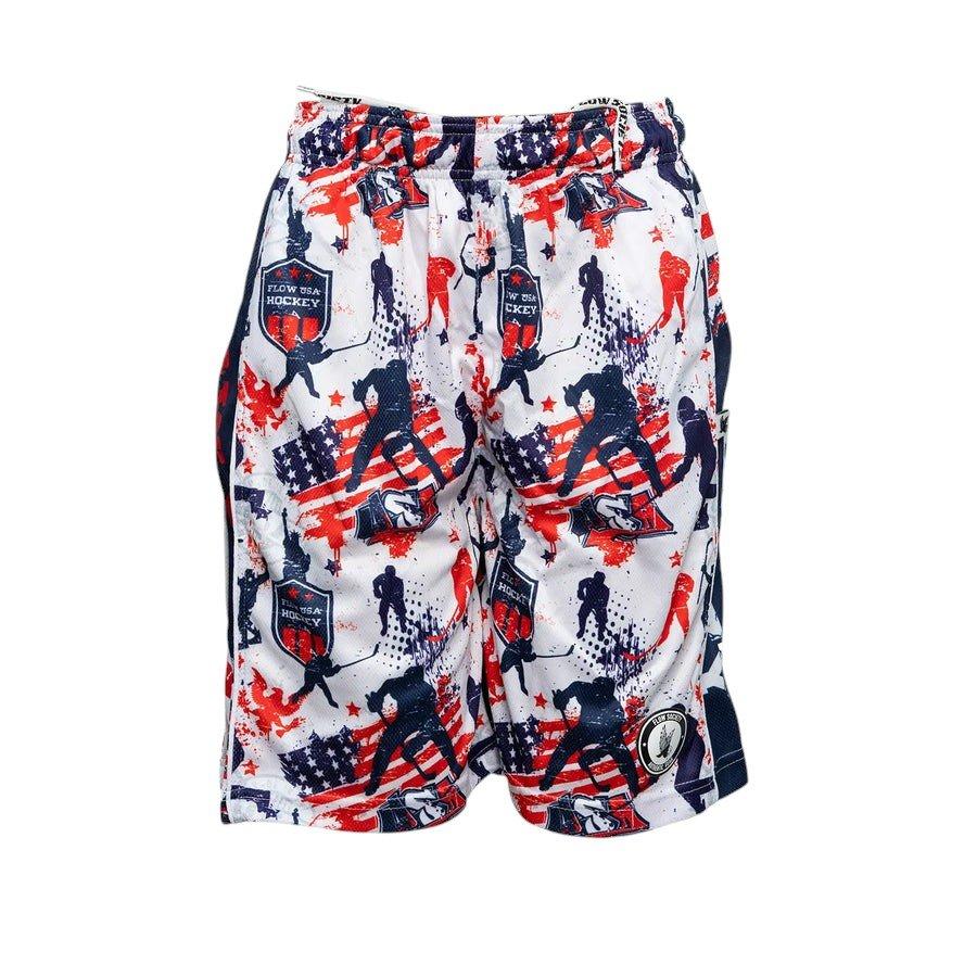 Flow Society Big Boys' 7" Stars & Stripes Hockey Shorts - Multi-Color - MULTI-COLOR