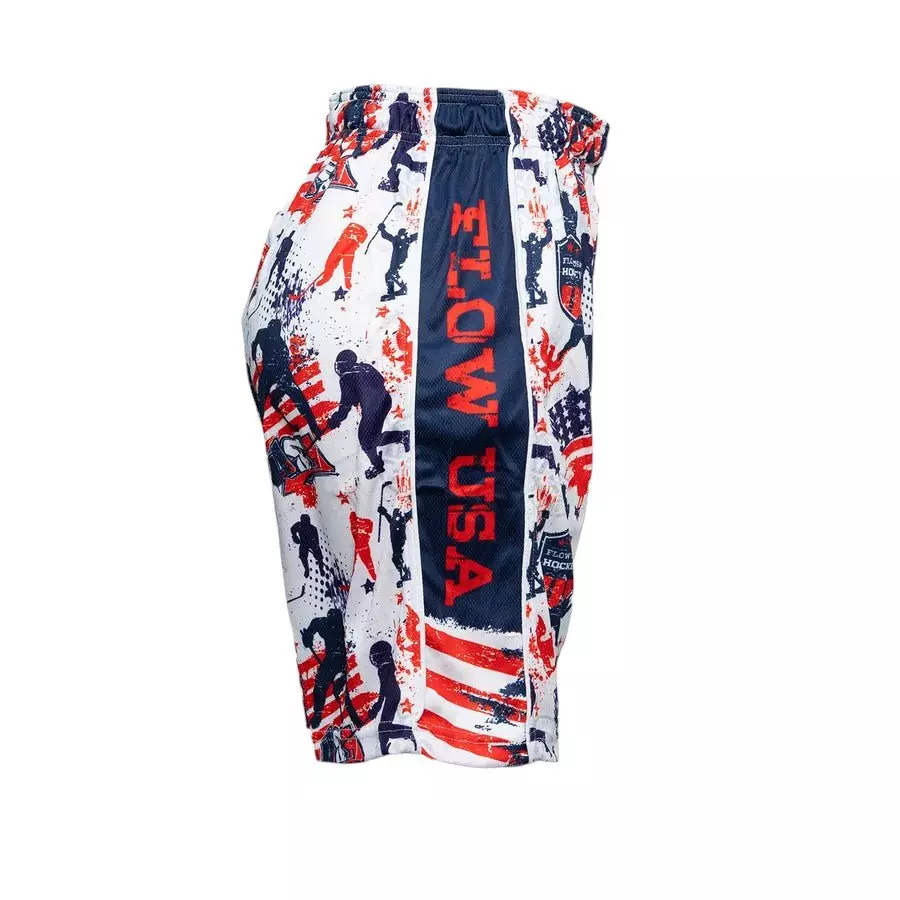 Flow Society Big Boys' 7" Stars & Stripes Hockey Shorts - Multi-Color - MULTI-COLOR