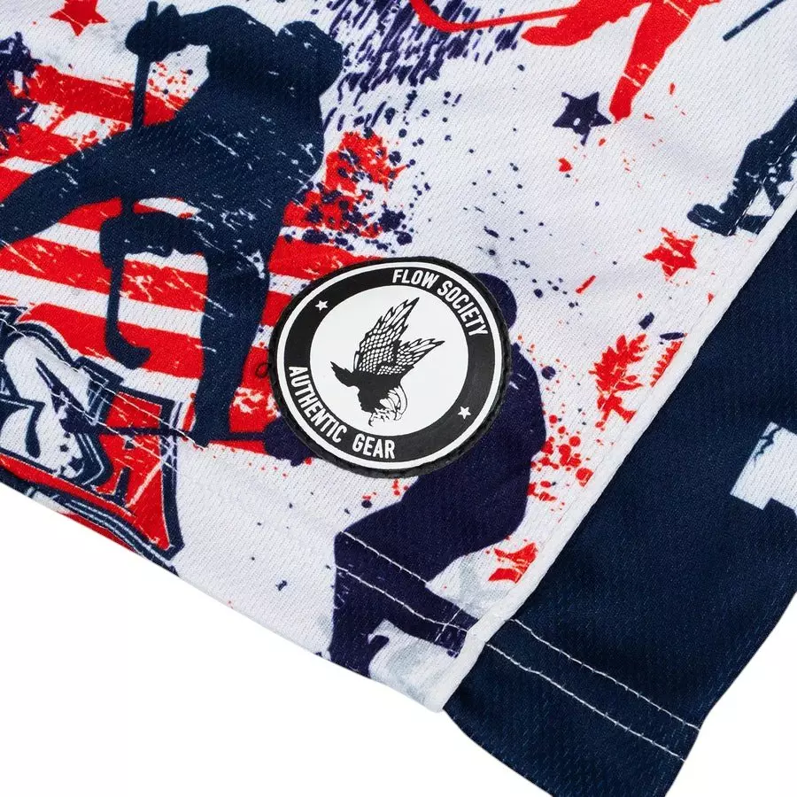 Flow Society Big Boys' 7" Stars & Stripes Hockey Shorts - Multi-Color - MULTI-COLOR