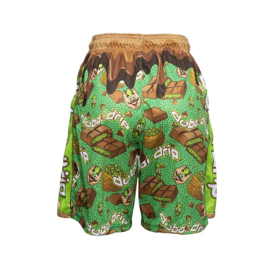 Flow Society Big Boys' 7" Dubai Drip Chocolate Shorts - Green - GREEN