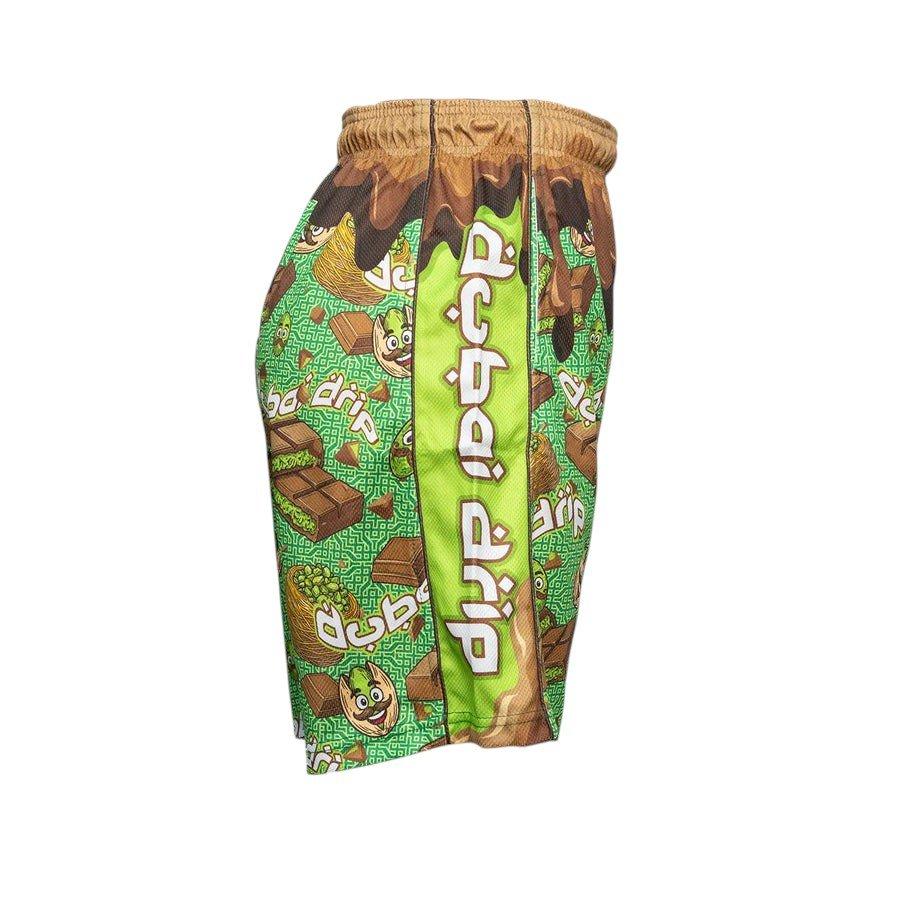 Flow Society Big Boys' 7" Dubai Drip Chocolate Shorts - Green - GREEN