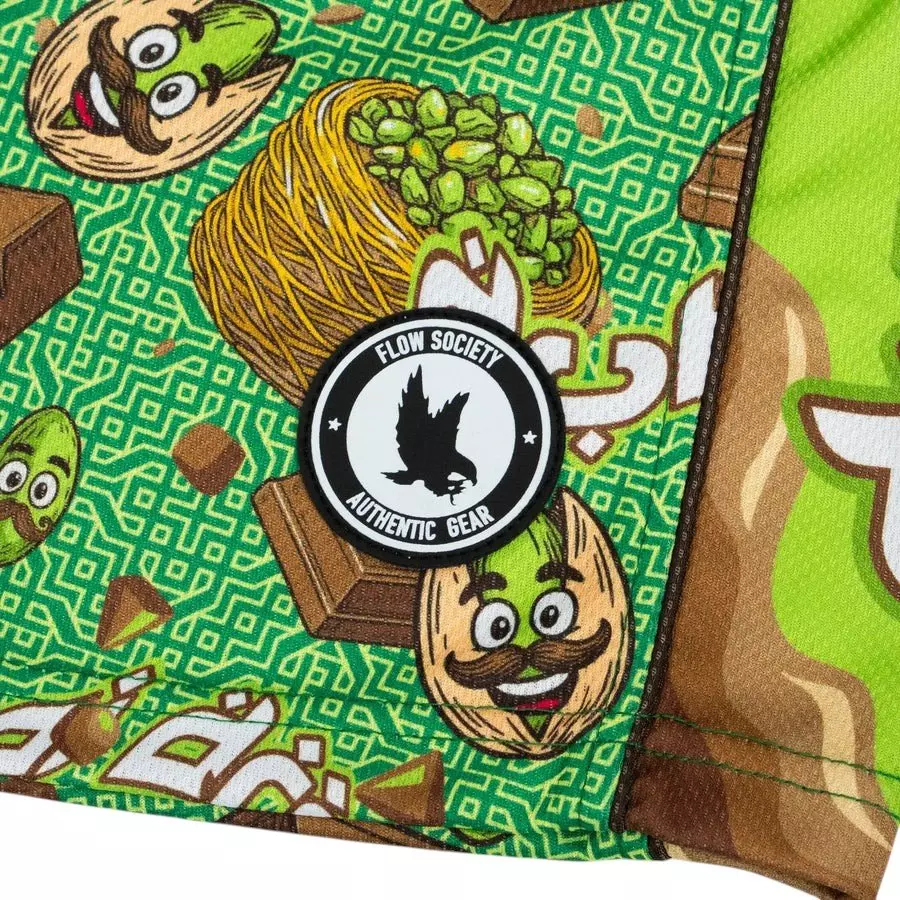 Flow Society Big Boys' 7" Dubai Drip Chocolate Shorts - Green - GREEN