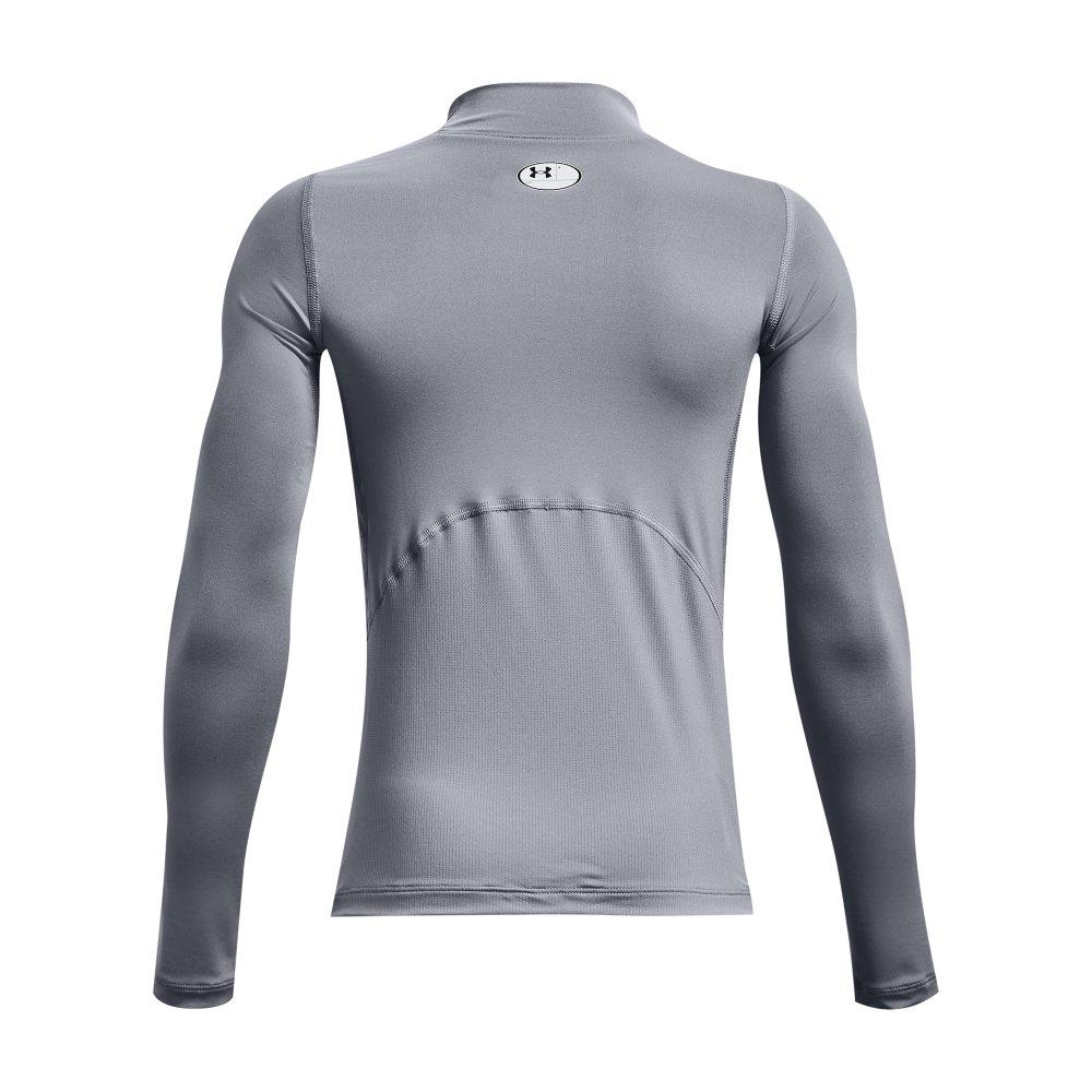Under Armour HeatGear Mock Neck Big Boys' Grey Long Sleeve
