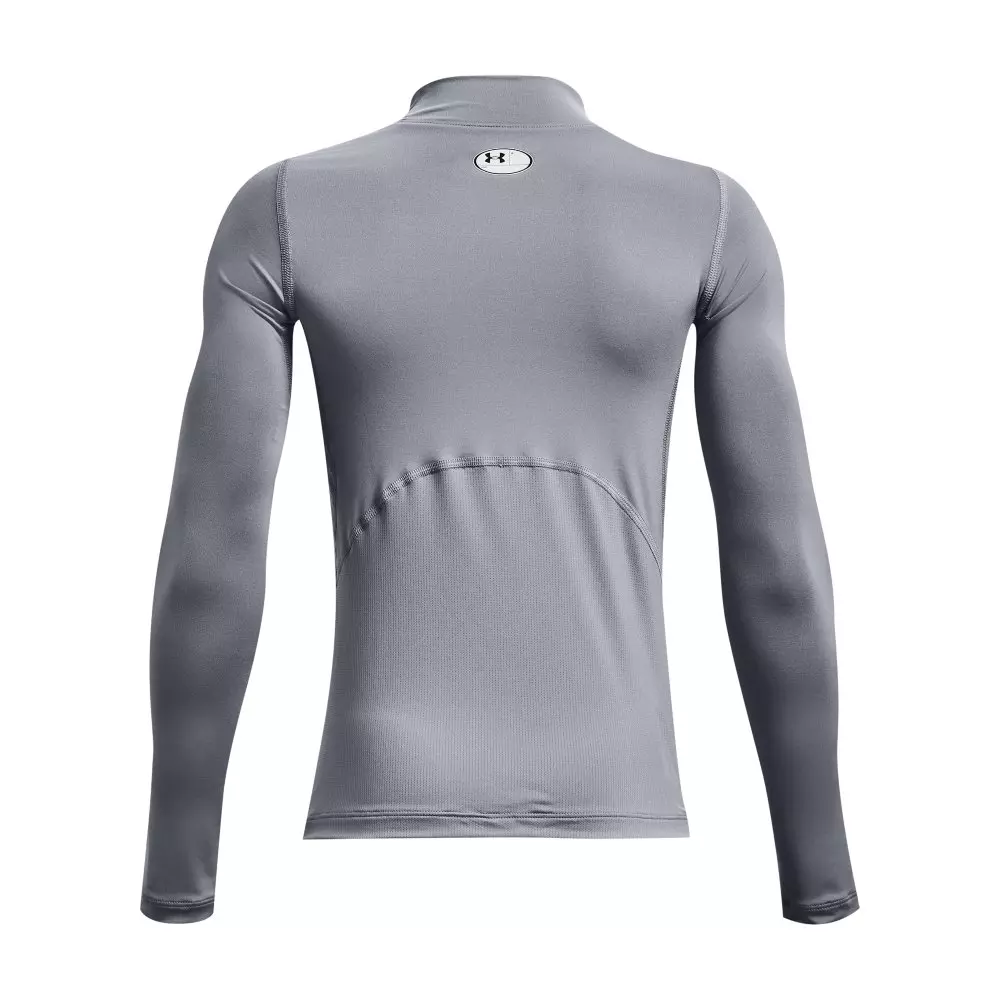 Under Armour Big Boys' HeatGear Mock Neck Long Sleeve - Grey - GREY