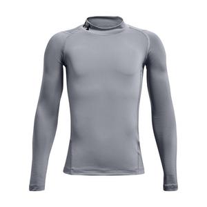 Under Armour Big Boys' HeatGear Mock Neck Long Sleeve - Grey