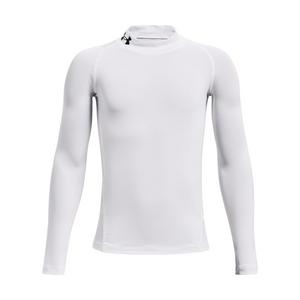 Under Armour Big Boys' HeatGear Mock Neck Long Sleeve - White