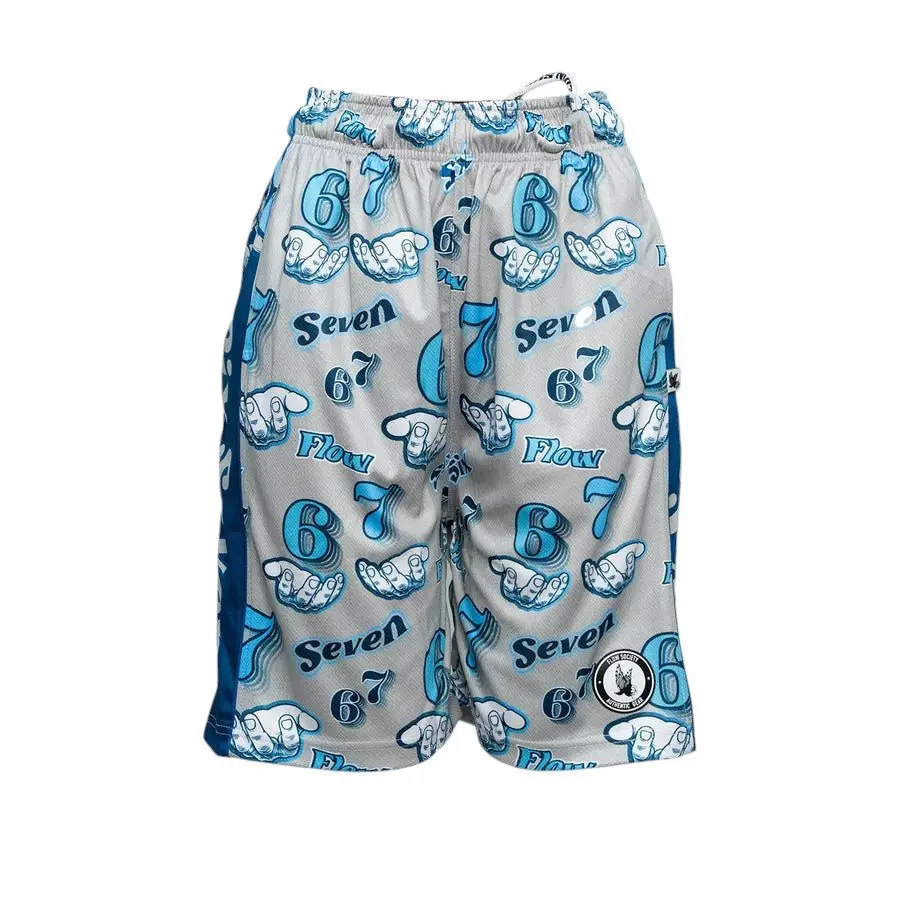 Flow Society Big Boys' 7" 6 7 Meme Handshake Shorts - Light Grey - LIGHT GREY